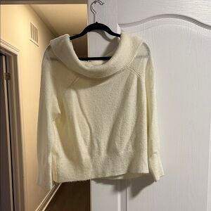 Suzy Elegant Off Shoulder Cream Sweater